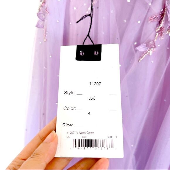 Mac Duggal High Low Spaghetti Strap Prom Gown 11207 Lilac - Picture 10 of 13